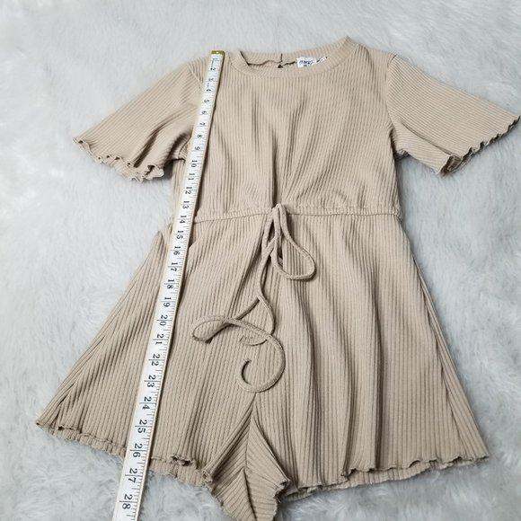 Princess Polly Beige Ribbed Aiken Playsuit Romper - Picture 5 of 15
